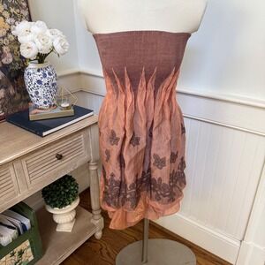 Lapis Anthropologie Women Boho Artsy Convertible Tube Dress One Size Coral Beach